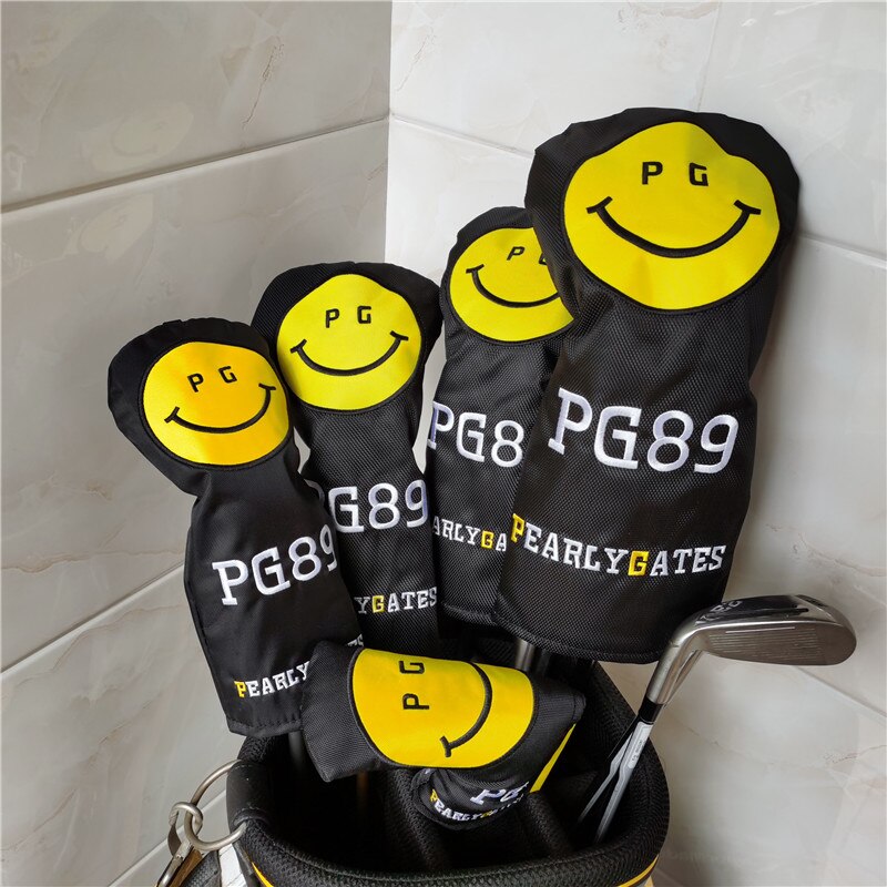 Pearly Gates Golf Driver Fairway Woods Headcovers PG89 Smilling Gezicht Nylon Golf Hybrid Putter Covers Voor Clubs Set Voor Mannen vrouwen