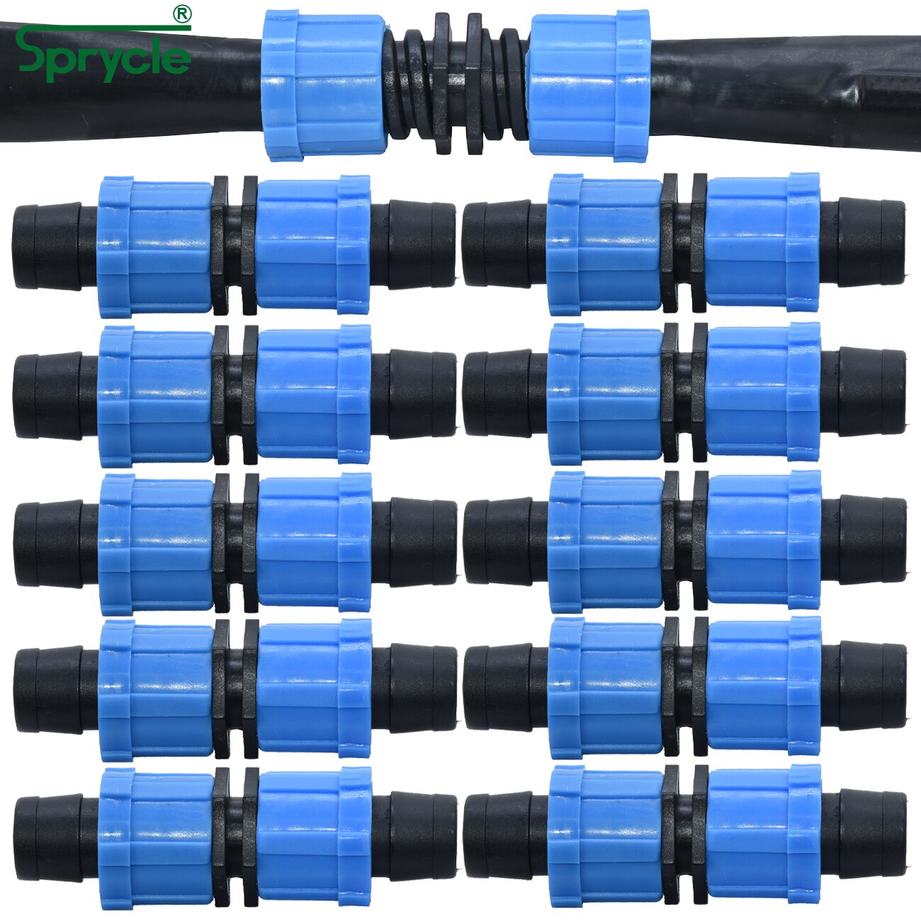 16mm 5/8&#39;&#39; Irrigation Drip Tape Coupling Shut-Off Valve Elbow Tee End Plug Thread Lock Connector Garden Watering Hose Pipe Joint