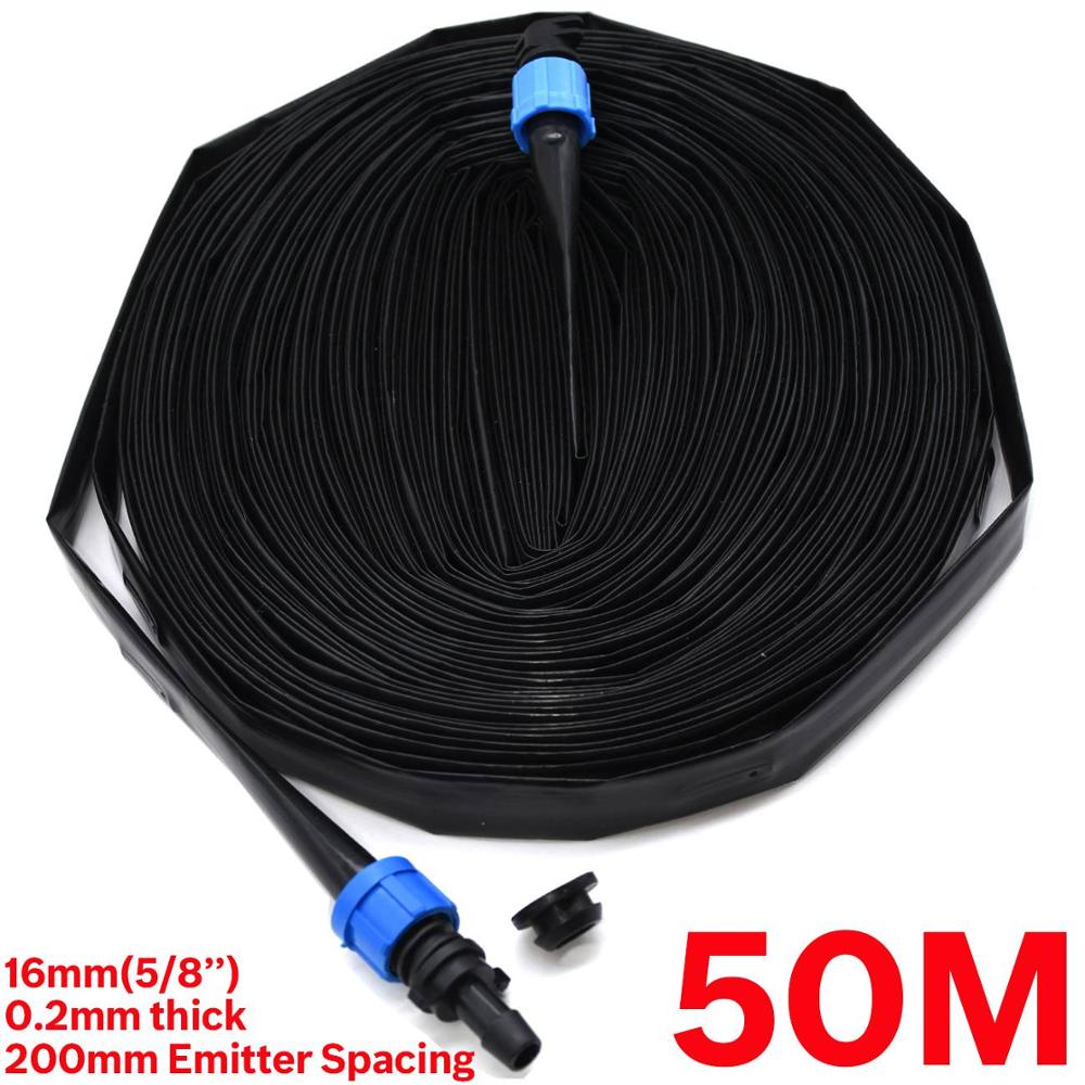 20-150m 16mm dryppvanningstape 5/8 '' 8 mil 0.2mm tykk 20cm emitter drypperavstand drivhushage koble til hard pvc-slange: Ksl 01- sett 145-50m