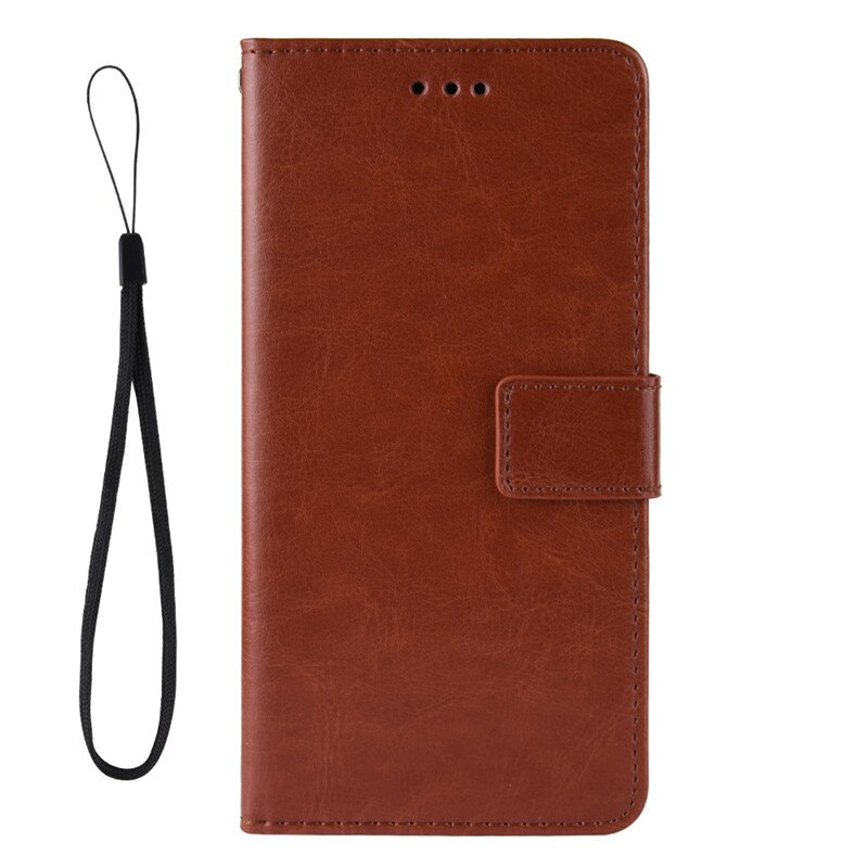 til oppo realme  c3 rmx 2027 smarttelefondeksel pu lær snu lommebokdeksel til oppo realmi realme  c3 rmx 2020 etui coque: Realme  c3 rmx 2020 / Cx brun reim