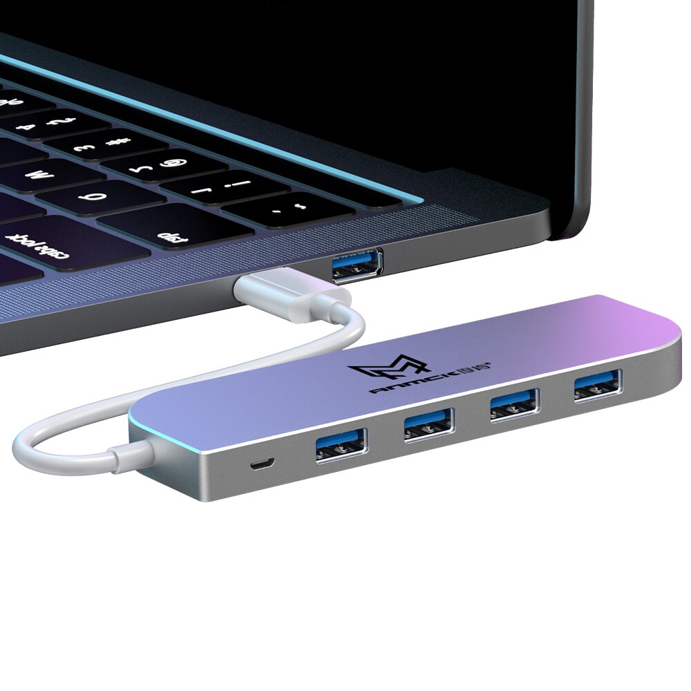 Anmck USB Hub 1M USB 2.0 Multi USB Splitter Adapter 4 Ports Speed Mini Multiple 3 Hab usb2.0 HUB Port USB-Hub Expander For PC