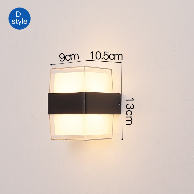 Moderne Outdoor Waterdichte IP65 Wandlamp LED Verlichting Voor Binnenplaats Licht Gangpad Balkon Gang Decoratieve Verlichting Veranda Tuin: D 9x10.5x13cm / Senor / Cool White