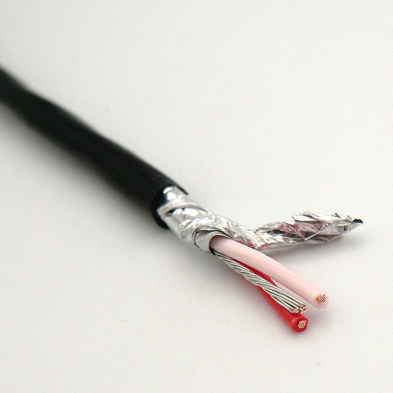 2 Core Cable Internal Connection Wire of Cabinet Twisted Pair Black Aluminum Foil Shield Earphone Microphone Audio Signal Line