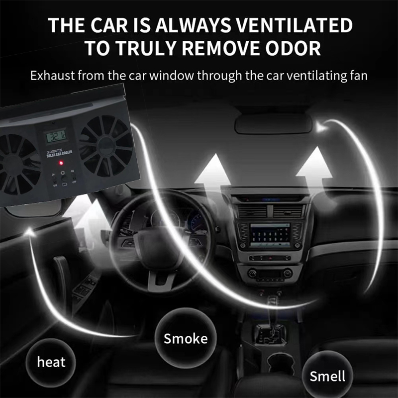 12V Auto Lüftungs Ventilator Solar- Sonne Energie Fenster Auto Ventilator Kühler Luftkühler Entlüftung gummi ohne Batterie