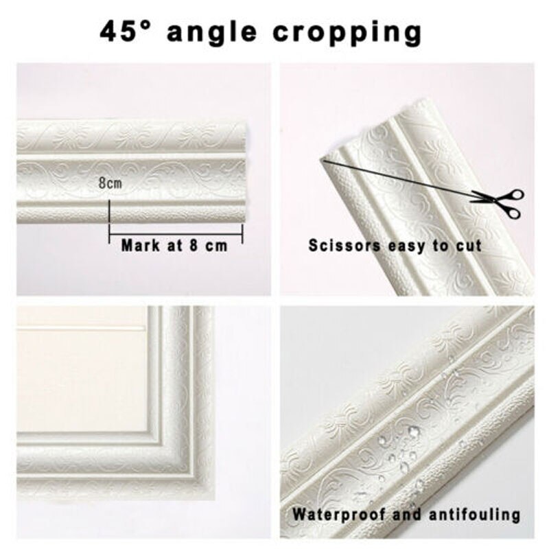 Home 3D Self-adhesive Decorative Wall Molding Skir... – Grandado
