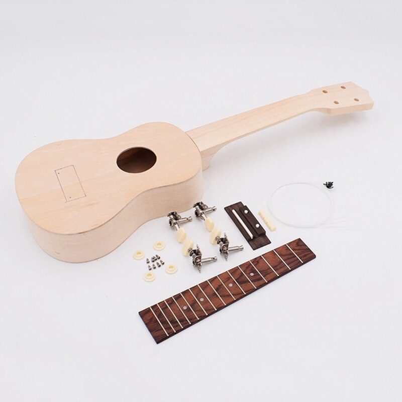 21 tommer ukulele diy kit hawaii guitar ukelele håndarbejde support maleri børn børn legetøjssamling til nybegynder amatør
