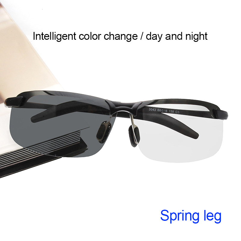 Photochromic Sunglasses Men/Women Polarized Driving Glasses Change Color Anti-Glare Day Night Vision Driving Fishing Sun Glasses: PURPLE / black