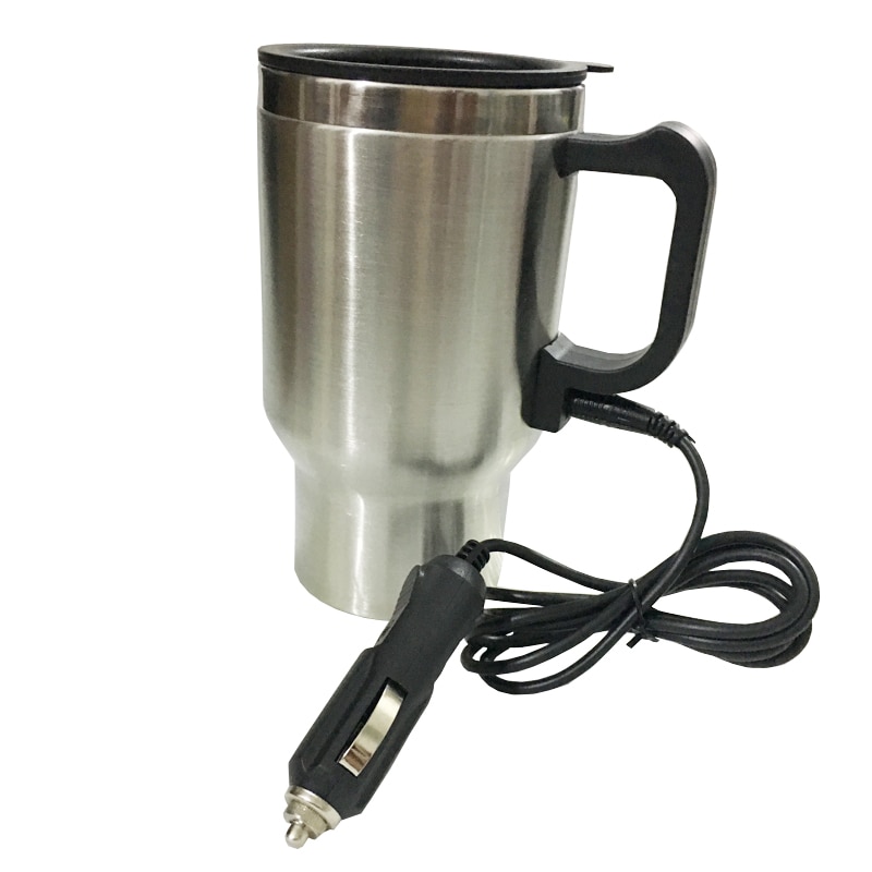 12V Car Heating Cup Electric Kettle Cars Thermal Heater Cups Boiling Water Bottle Car Coffee Cup Auto Adapter 450 ML