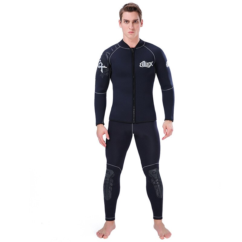 5mm kurtka nurkowa Scuba kombinezon neoprenowy mężczyźni zagęścić ciepłe Freedive pianka do nurkowania Surf łowiectwo podwodne kombinezon do nurkowania spodnie nurkowanie kombinezon