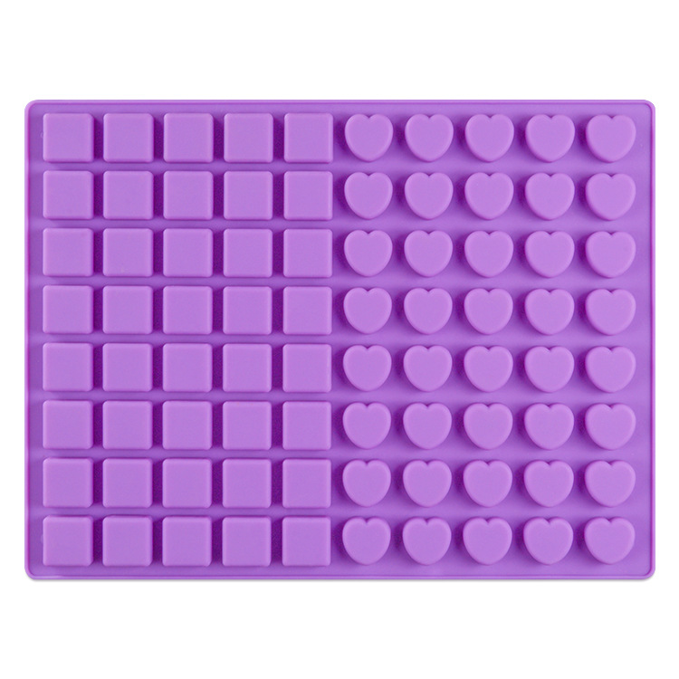 Siliconen Bakvorm 80 Gaten Diy Chocolade Maken Gereedschap Hartvormige Vierkante Fondant Cake Decorating Gereedschap Snoep Mallen