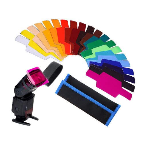 Speedlite – cartes de filtres pour gel de couleur, pour Canon, pour appareil photo Nikon, Flash Speedlight, 20 couleurs/paquet