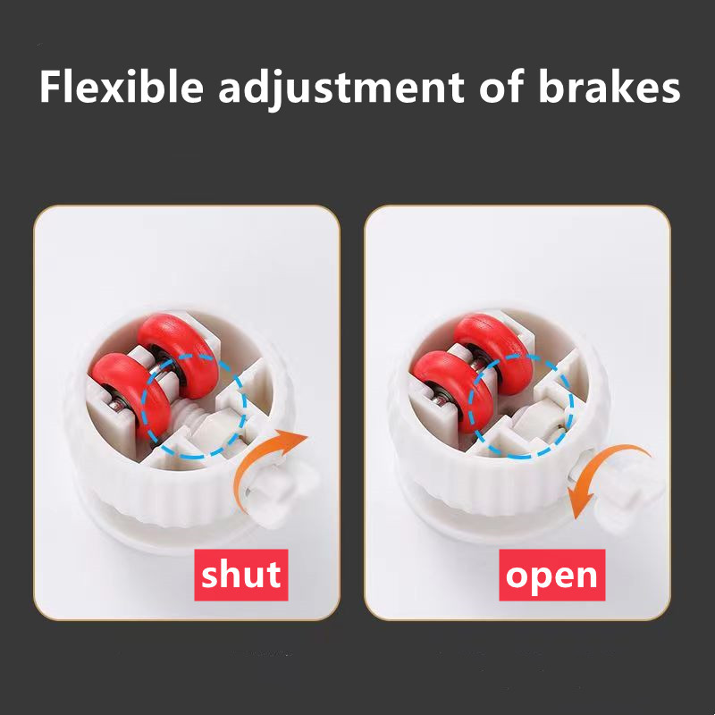 4Pcs Self Adhesive Type Furniture Casters Wheels Mute Wheels Universal Wheel 360° Rotation Strong Load-bearing With brakes