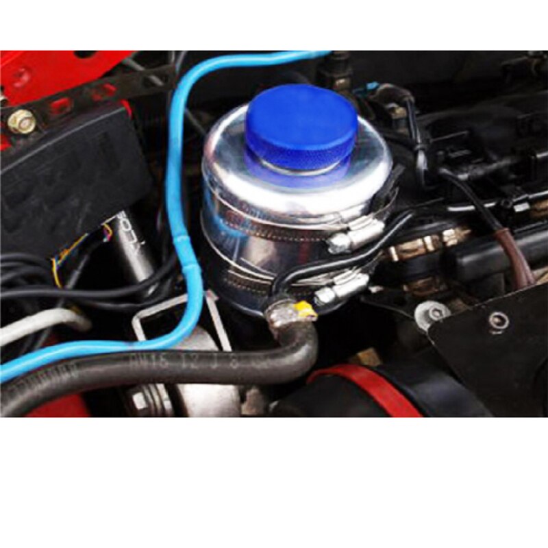 Car Aluminum Racing Power Steering Fluid Reservoir Tank Universal Fuel Breather Tank with Clamps Brackets