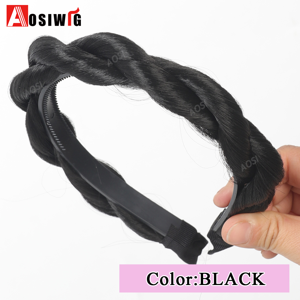 Synthetische Fishbone Geflochtene Stirnband Haar Gürtel Geflochtenes Haarband Böhmischen Stil Frauen Frisur Haarteile Kopfbedeckung Zubehör Bl: Dark Khaki