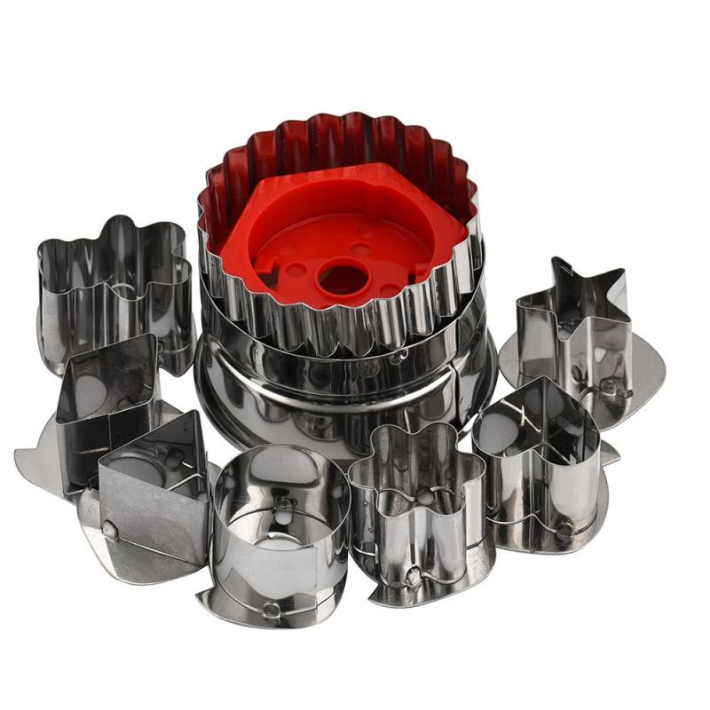 7pcs/set Cookie Cutter Stainless Steel Cut Biscuit Mold Cooking Tools Set Vegetable Chopper Kitchen Accessories Fast