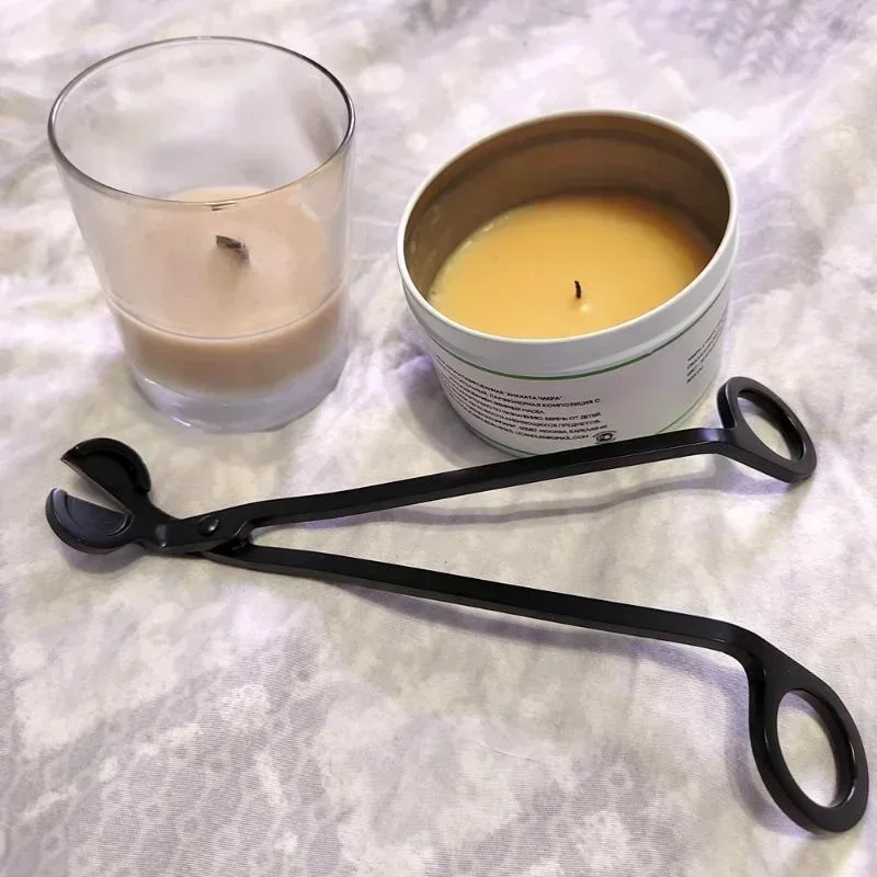 Coupe-mèche de bougie de 18cm, ciseaux en acier inoxydable, coupe-mèche à tête ronde, ciseaux à noyau de bougies, outils faits à la main