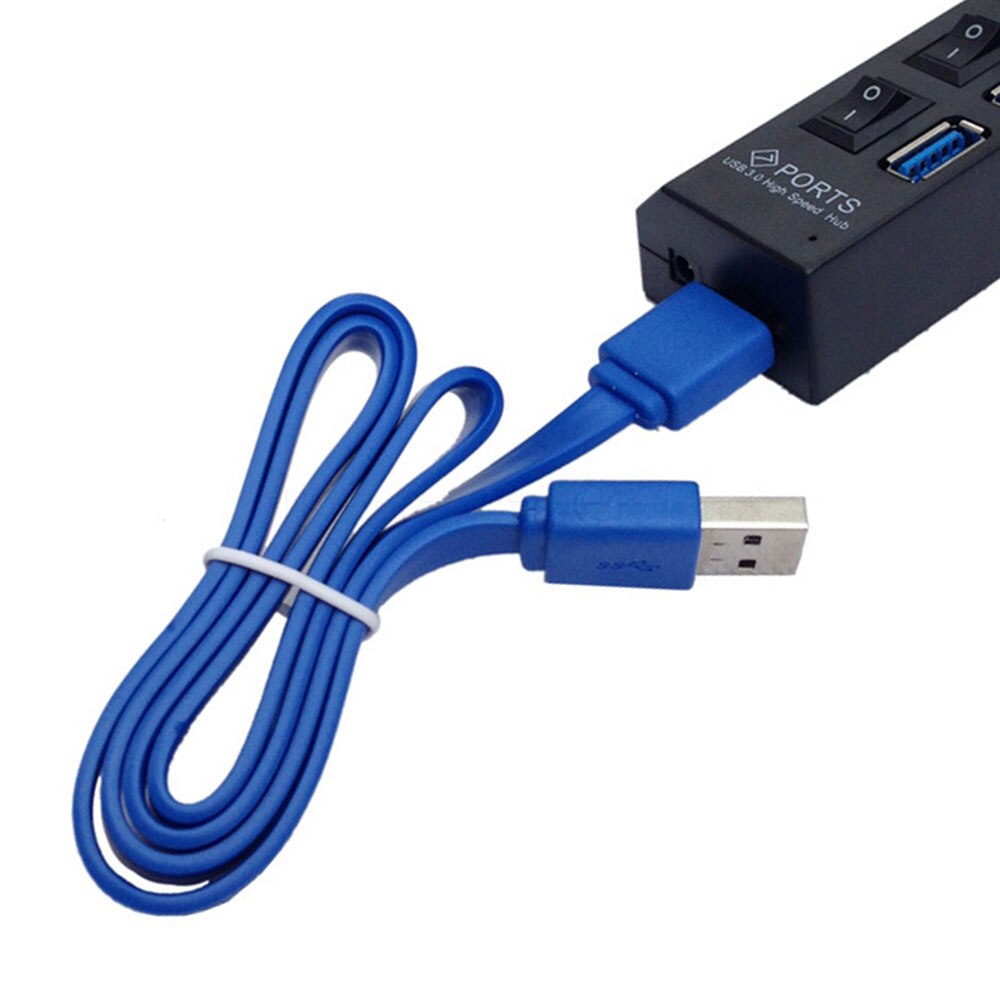 Mini 4 Poorts Usb 3.0 Hub 5Gbps High Speed Hub Usb Draagbare Usb Hub Met Aan/Uit Schakelaar usb Splitter Adapter Kabel Voor Pc Laptop