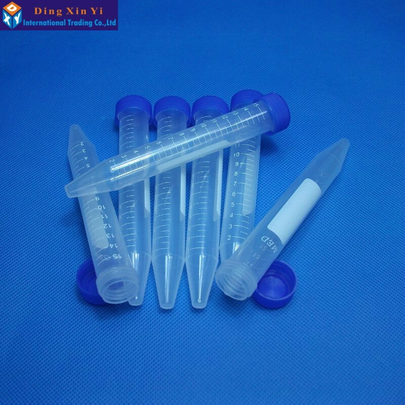 15ML 10PCS/LOT Plastic centrifuge tube PP Microcentrifuge Centrifuge Tubes with screw cap Plastic Test Sample Vials Clear