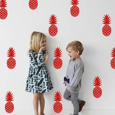 Ananas ananas avtagbar vinyl diy väggdekaler för vardagsrum barnkammare sovrum heminredning väggmålning tapet: Röd