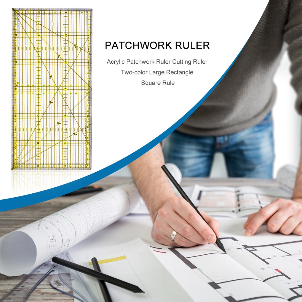 Four Sizes Acrylic Patchwork Ruler Two-color Tailor Size Cutting Quilting DIY Sewing Measuring Tool Drawing Dedicated Supplies