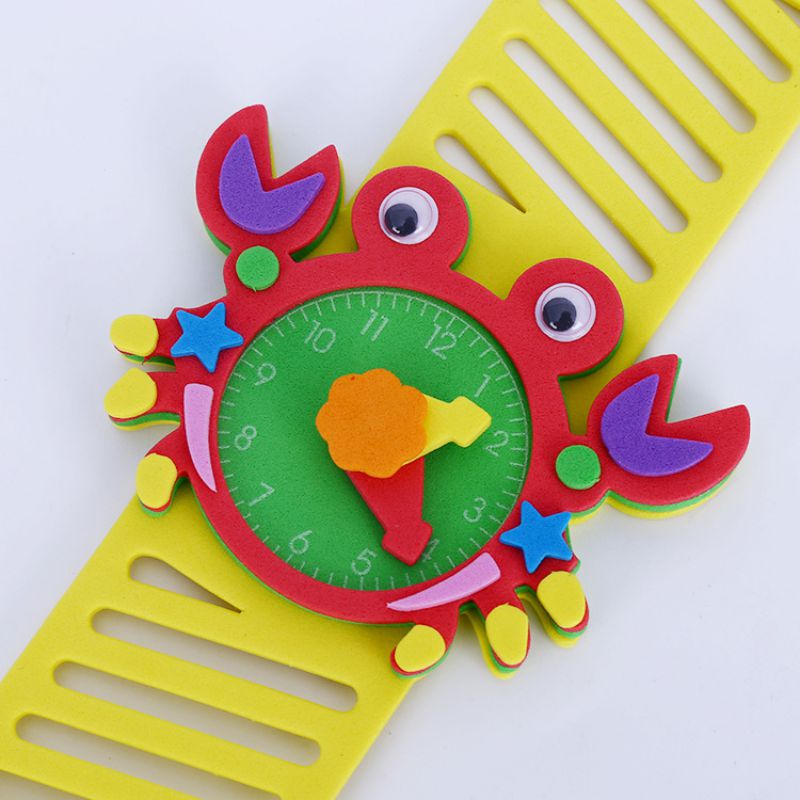 Producten Diy Plakken Horloge Kleuterschool Handgemaakte Materiaal Pack Cartoon Dier Horloge Kinderen Horloge