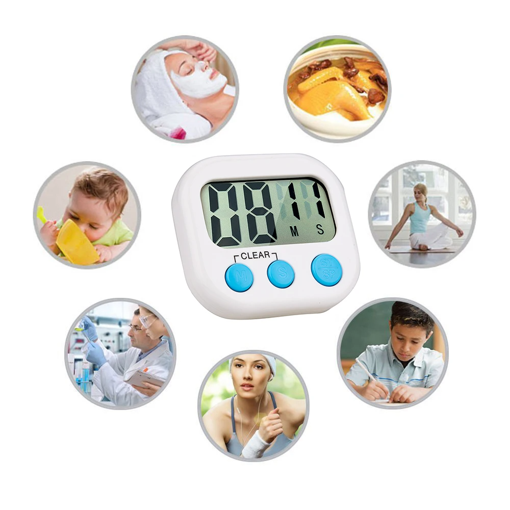 LED-tellerweergave Wekker Handmatig Elektronisch aftellen Sport Magnetische digitale timer Keuken Koken Douche Studie Stopwatch