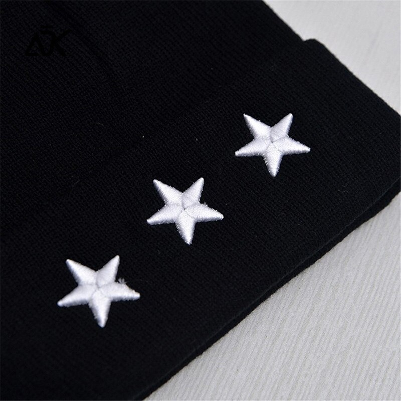 Chapeau tricoté Hip Hop brodé | Casquette d'hiver pour femmes, Bonnet étoiles extérieur, Bonnet de Ski couleur unie, Bonnet de Ski femme, automne et printemps