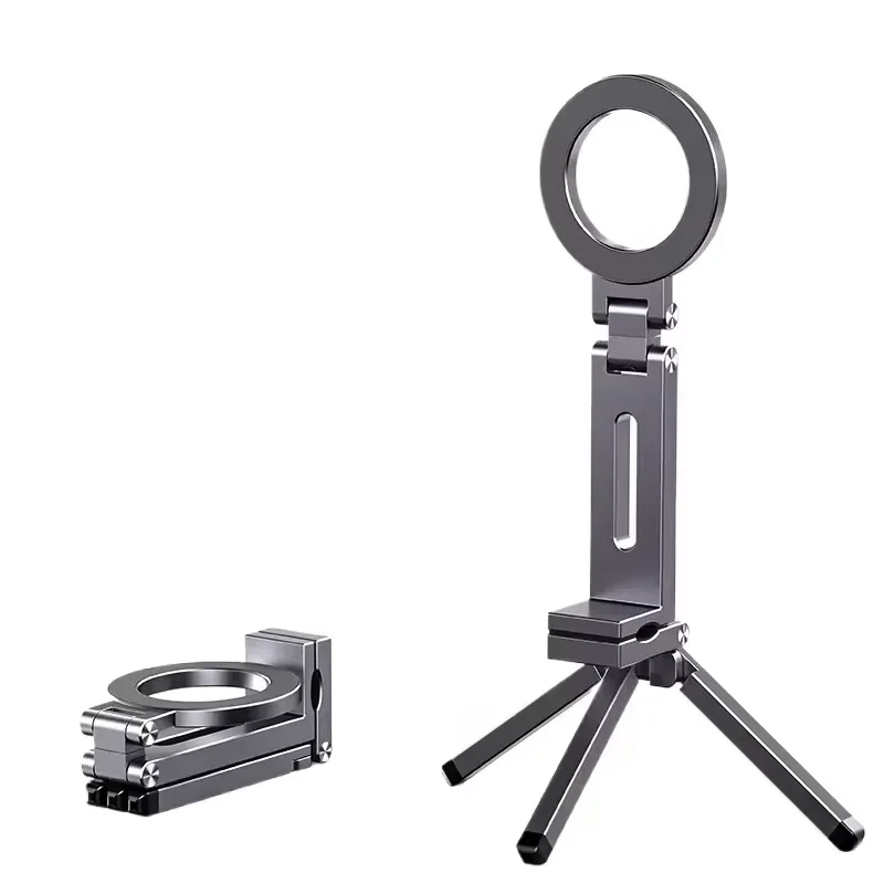 Tripé magnético dobrável para telefone, suporte portátil para viagem para iphone e android, gravação de vídeo mãos-livres na mesa/avião/trem
