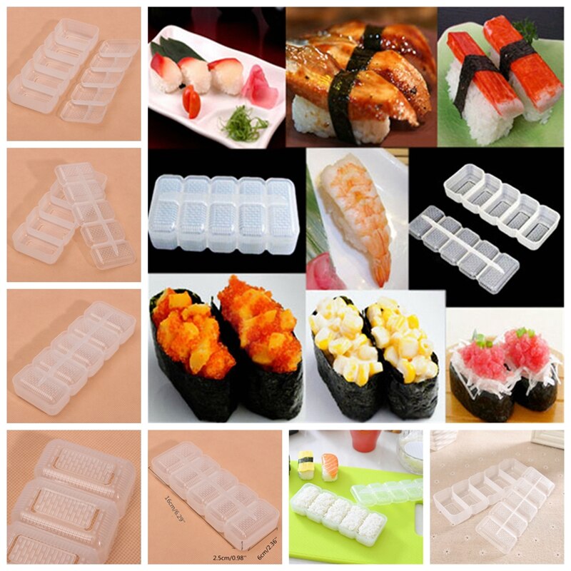 Japan Nigiri Sushi Mold Rice Ball 5 Rolls Maker Non Stick Press Bento Tools