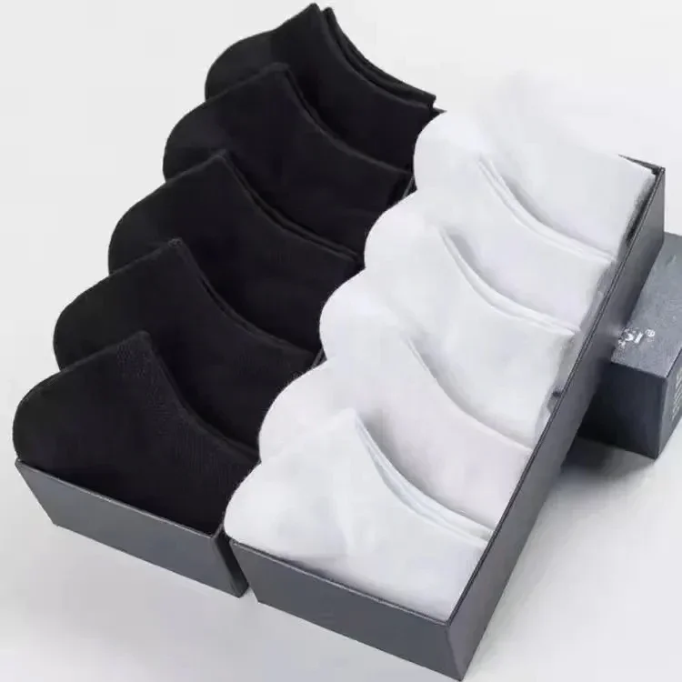 Calcetines de corte bajo para hombre, medias transpirables de color blanco y negro, antideslizantes, informales, deportivas, de negocios, 2 a 10 pares: S / Azul amarillo