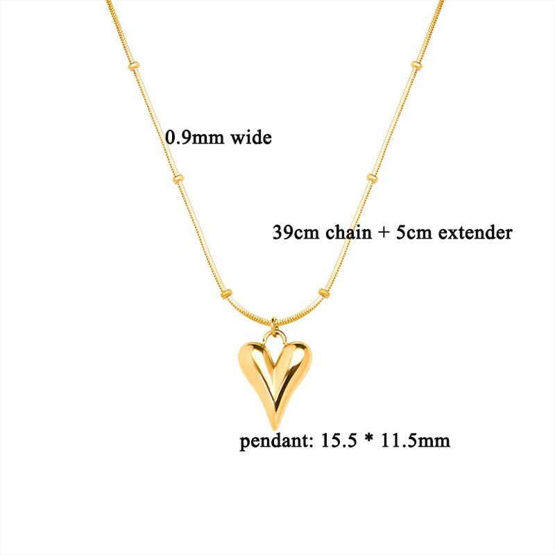 Ghidbk aço inoxidável frisado cobra corrente coração pingente colares rosa cor de ouro charme gargantilha colar feminino jóias acessório