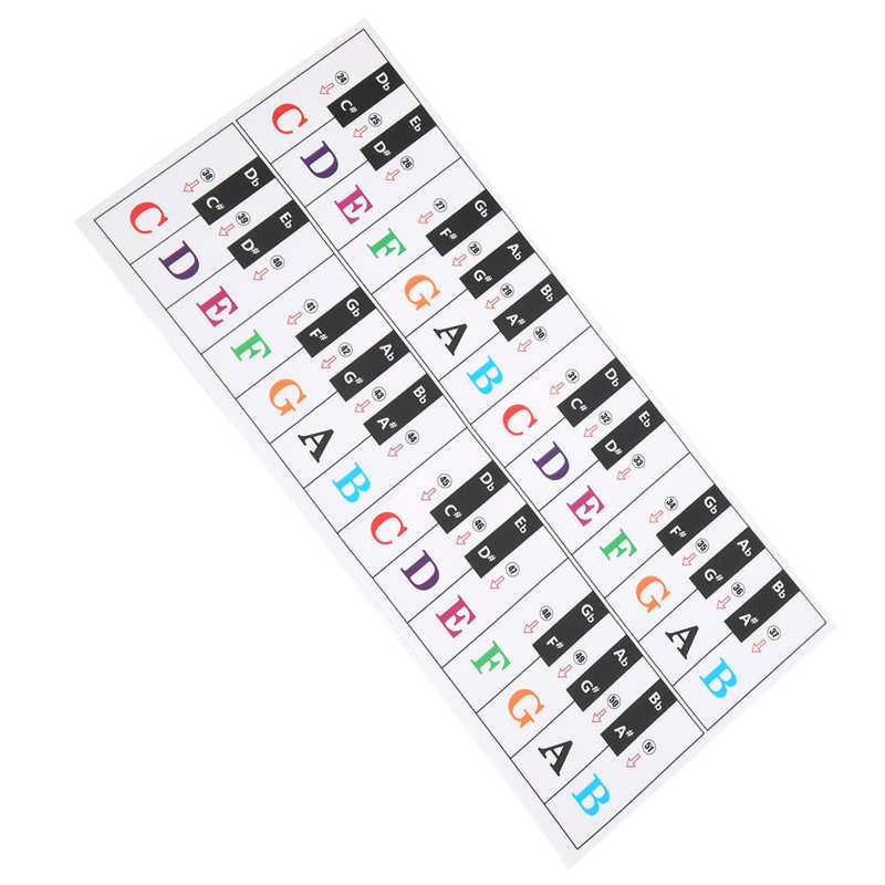 Electronic Keyboard Music Toy Piano Key Sticker Electronic Organ Universal Keyboard Transparent Notation Self-Adhesive