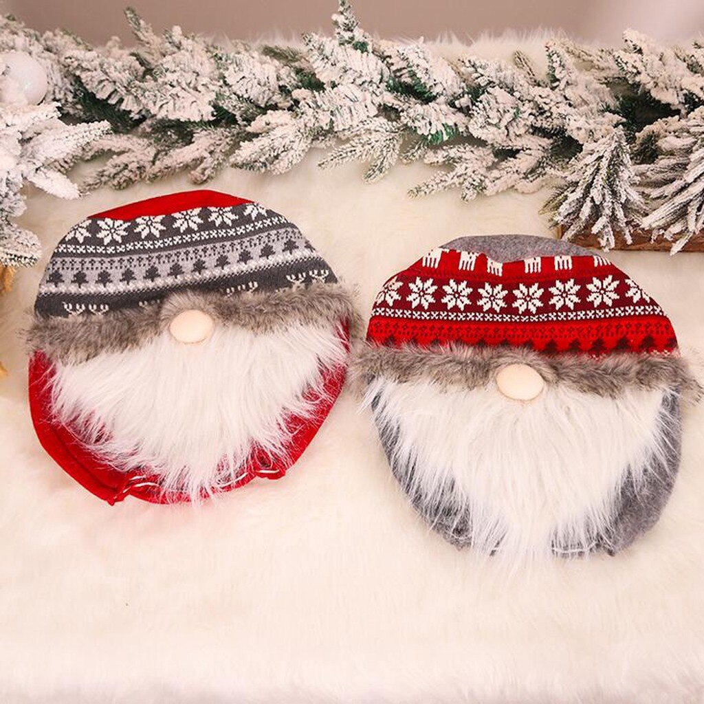 Christmas Dust Cover Water Bucket Dispenser Container Bottle Purifier Xmas Home Decoration faceless elderly knitted bucket