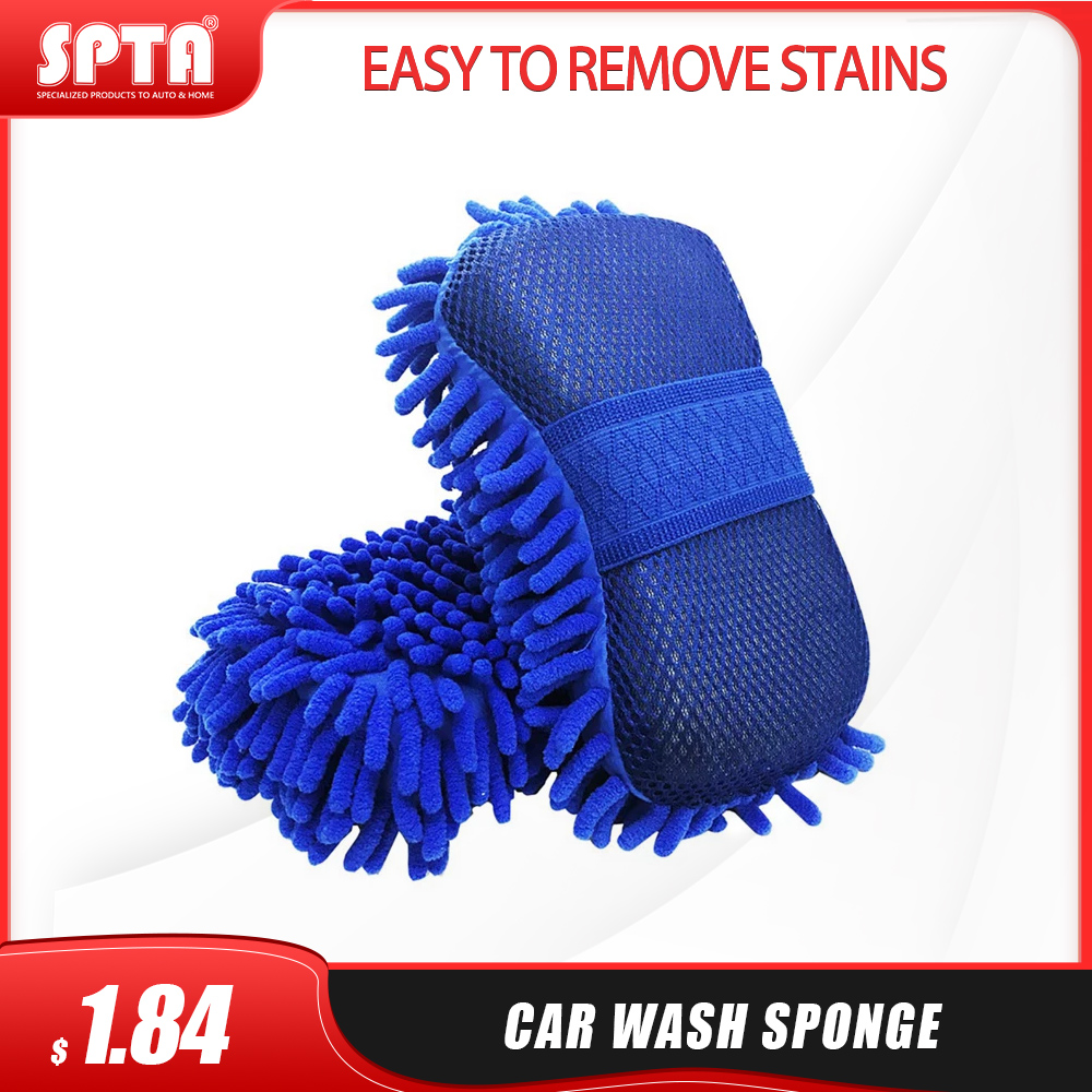 SPTA Microfiber Car Wash Sponge Premium Chenille Lint-free Scratch-free Ultra Soft Automobile Cleaning Sponge Ultimate Wash Mitt