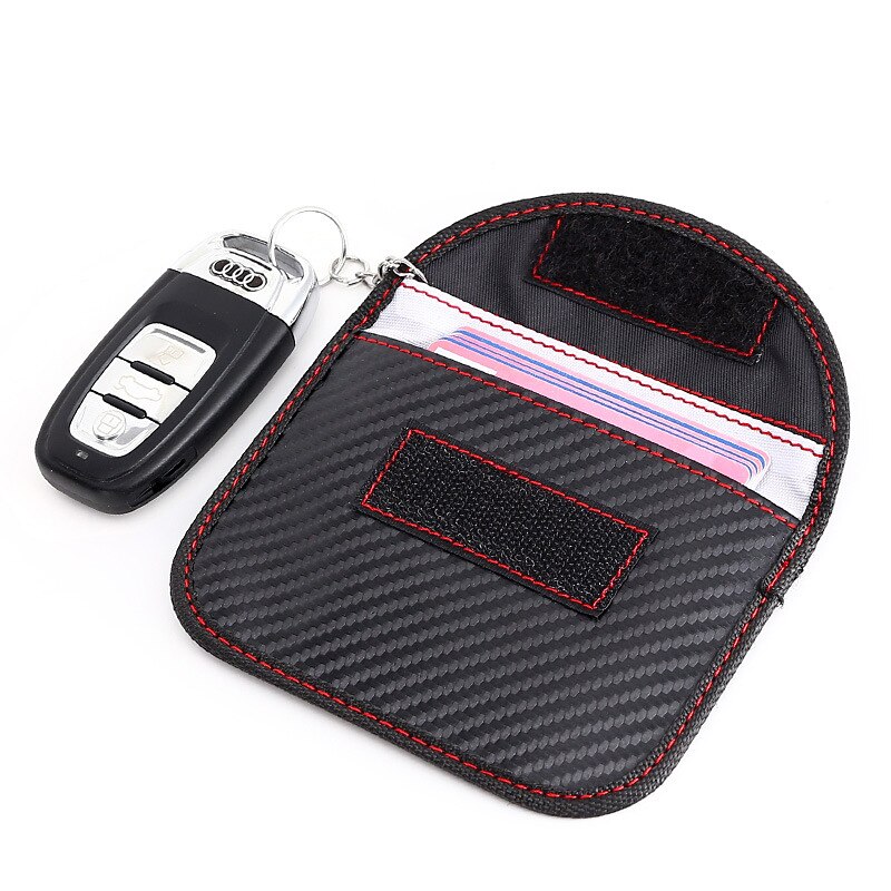 Anti Theft Keyless Entry Car Key Case Cover RFID Signal Radiation Blocking Bank Credit Card Holder Key Wallet Small Bag