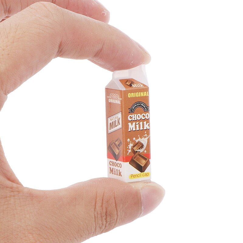 1:12 Scale Miniature Dollhouse Food Milk Carton Bottle Drink Cup Pretend Foods for 1/12 Doll House Kitchen Accessories