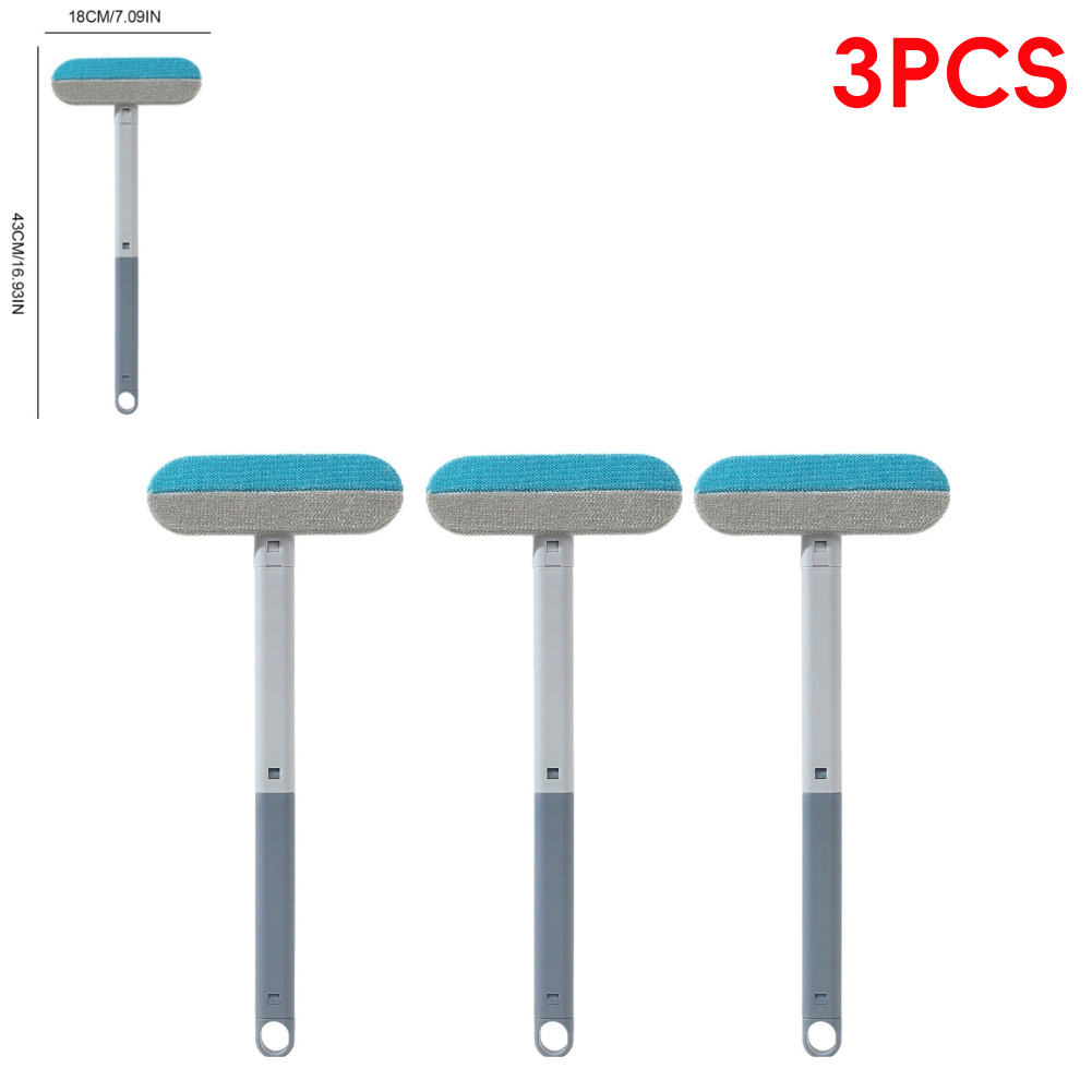 Multifunctional Pet Hair Remover Long Handle Window Cleaning Brush Hair Cleaner Brush with Squeegee Pet Fur Cleaning Tool: Dark Khaki