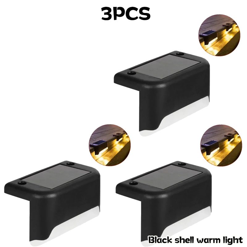 1-10 stk. solcelledrevne terrasselamper udendørs trinlamper vandtætte led-solcellelamper til gelænder trapper trinhegn have terrasse og sti: Solrig gul