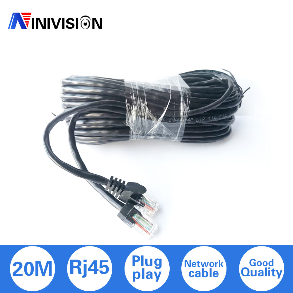 NINIVISION HD 65ft 20M cat5 Ethernet Network Cable RJ45 indoor Outdoor Waterproof LAN Cable Wires For CCTV POE IP Camera System