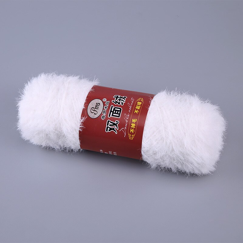 100g/ pelotes de fil à tricoter à la main double face à poils longs en vison doux et cachemire, 100%  fils à crocheter en nylon  jk497 fausse fourrure, corail et velours: 1