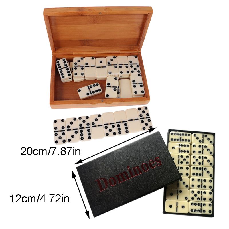 Chess Domino Bamboo Box or Cardboard Boxed Casual Game Dominoes Children Adults Funny Toy Christmas Birthday