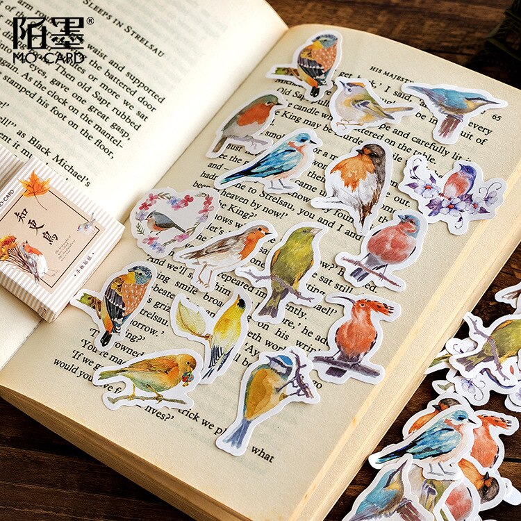 45 Pcs/Set Lovely Robin Bird Mini Sticker Cartoon Mobile Decorative Stickers Scrapbooking DIY Craft Stickers
