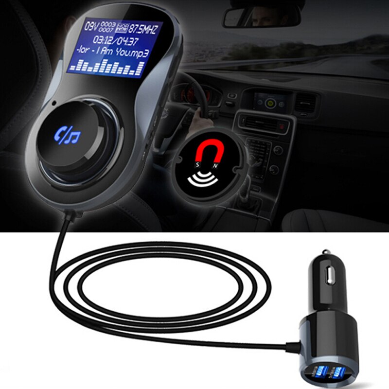 1Pc Bluetooth Fm-zender Audio Auto Mp3 Speler Met Lcd-scherm Wireless In-Car Fm Modulator Handsfree Bluetooth