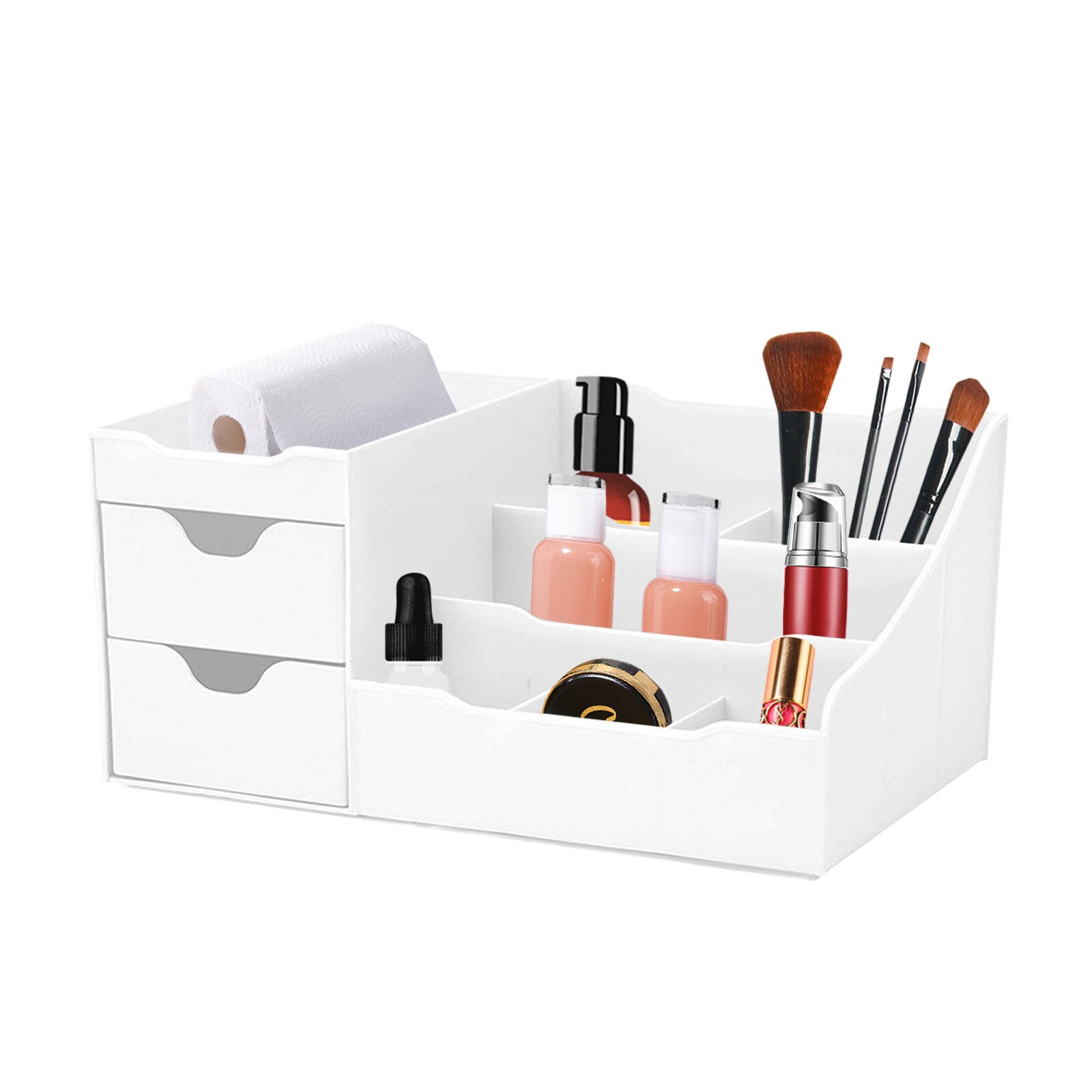 Desktop Makeup Jewelry Organizer Rangement Uncluttered Designs Makeup Organizer With Drawers White Cuisine Home #T2G