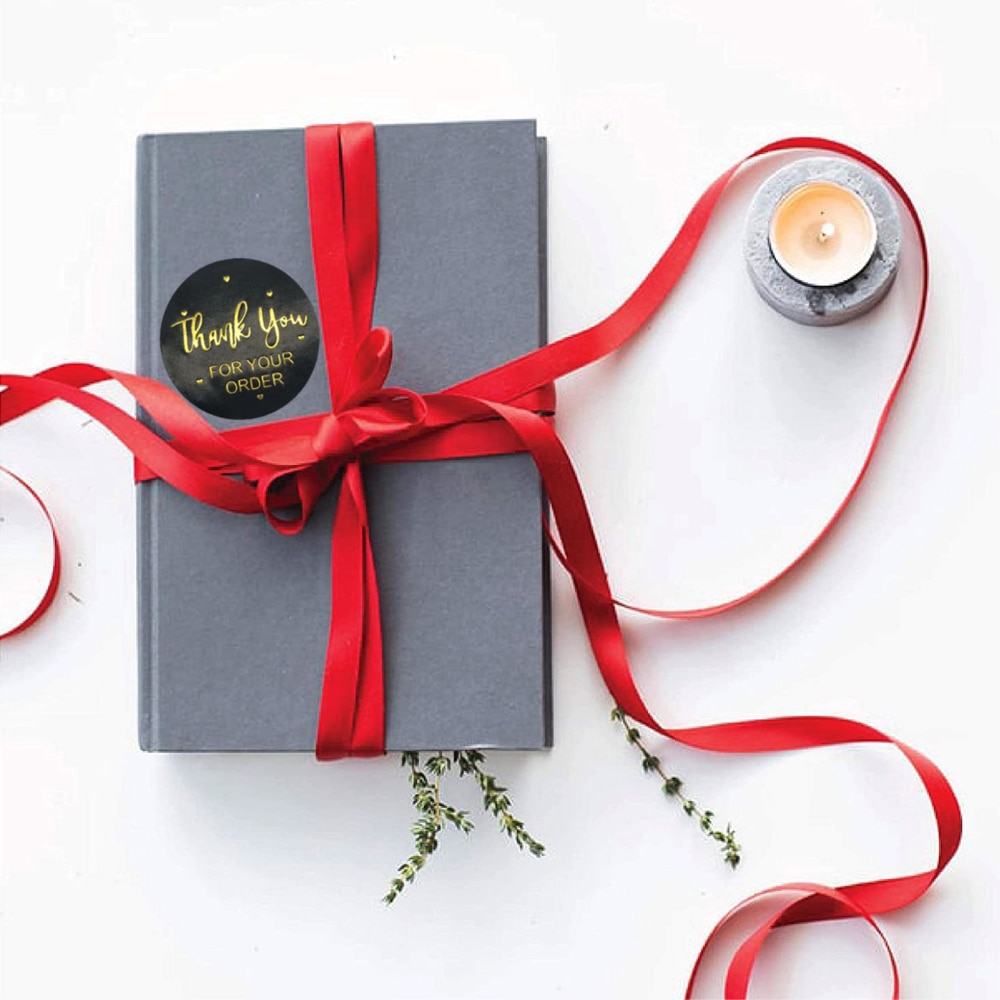 "THANK you for your order"sticker for envelope sealing labels sticker black pink transparent gold sticker stationery supply