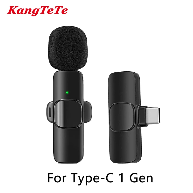 Lavalier Microphone Video Game Audio Room Recording Pickup 2.4G Wireless Mic for iPhone Android iPad Netbook lightning/Type C: Red