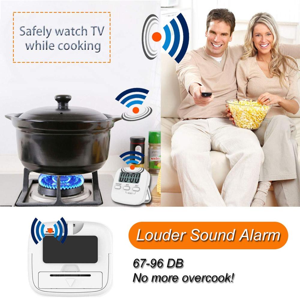 2 Pack Digital Kitchen Timer Magnetic Countdown Stopwatch Timer, Big Digit, Back Stand for Cooking, Powered by AAA Battery