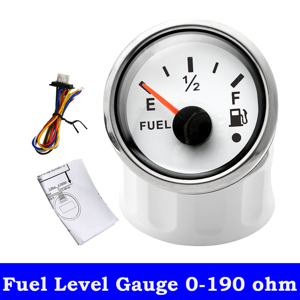 52mm Fuel Level Gauge + Fuel Level Sensor 100mm 150mm 200mm 300mm 0-190/240-33 ohm Sensors Fuel Sender Unit For Car Boat 12V/24V: 0-190OHM WS