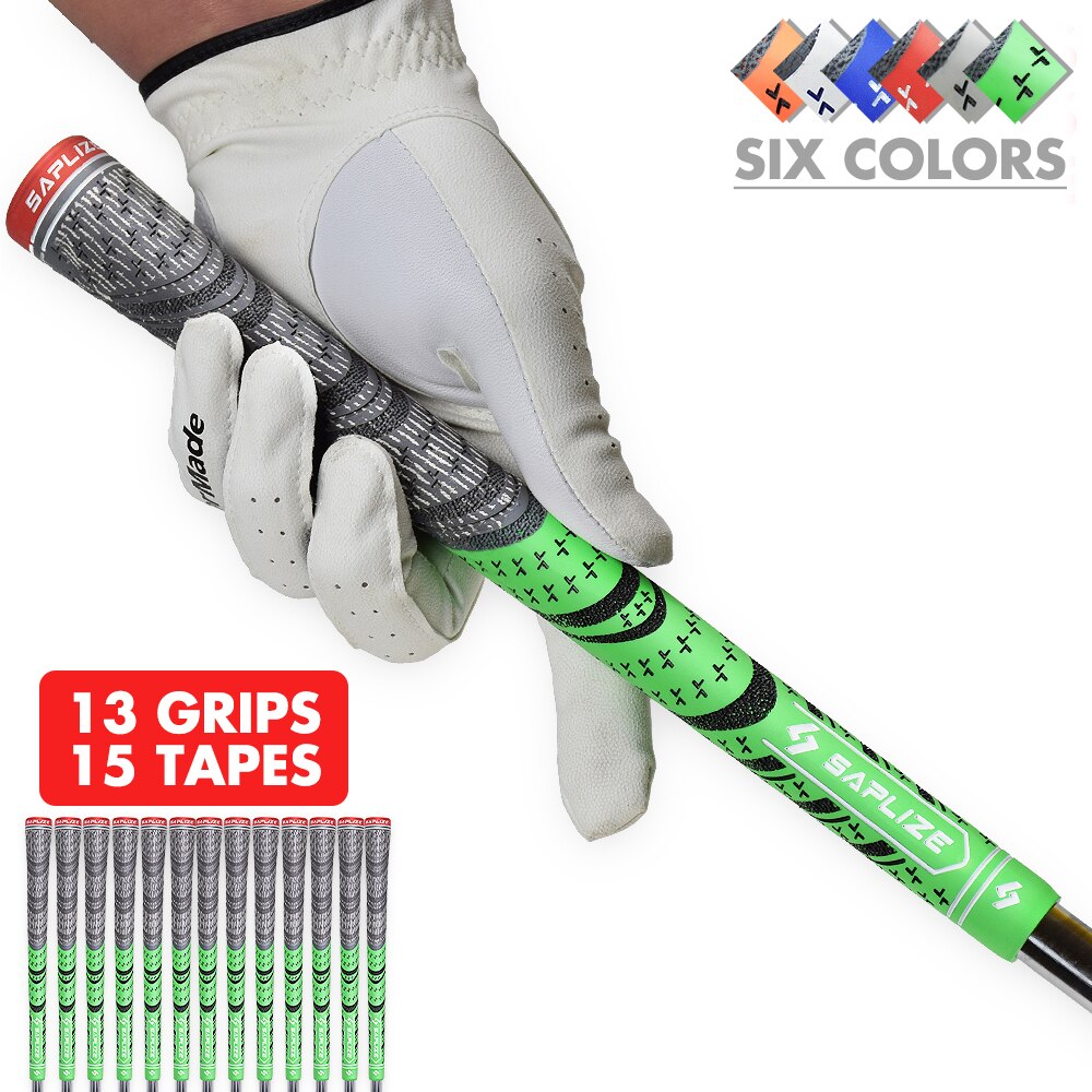 Saplize LL Cord Yarn Technology Golf Club Grips Rubber Tacky Dry 13 Pcs Pack with 15 Free Tapes