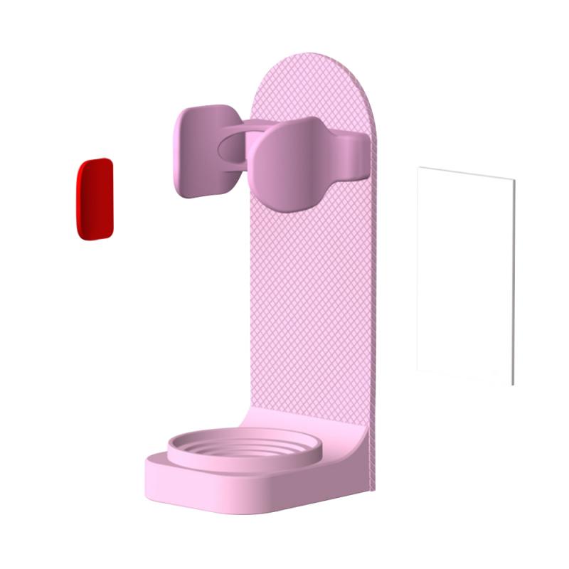 1Pc de montaje en pared eléctrico cepillo de dientes titular de cepillo de dientes eléctrico Stander cuerpo de apoyo de la Base de organizador de baño Punch-Herramienta gratuita: Pink